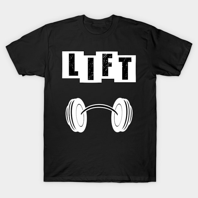 Lift Weights - Black Text T-Shirt by BusyMonkeys